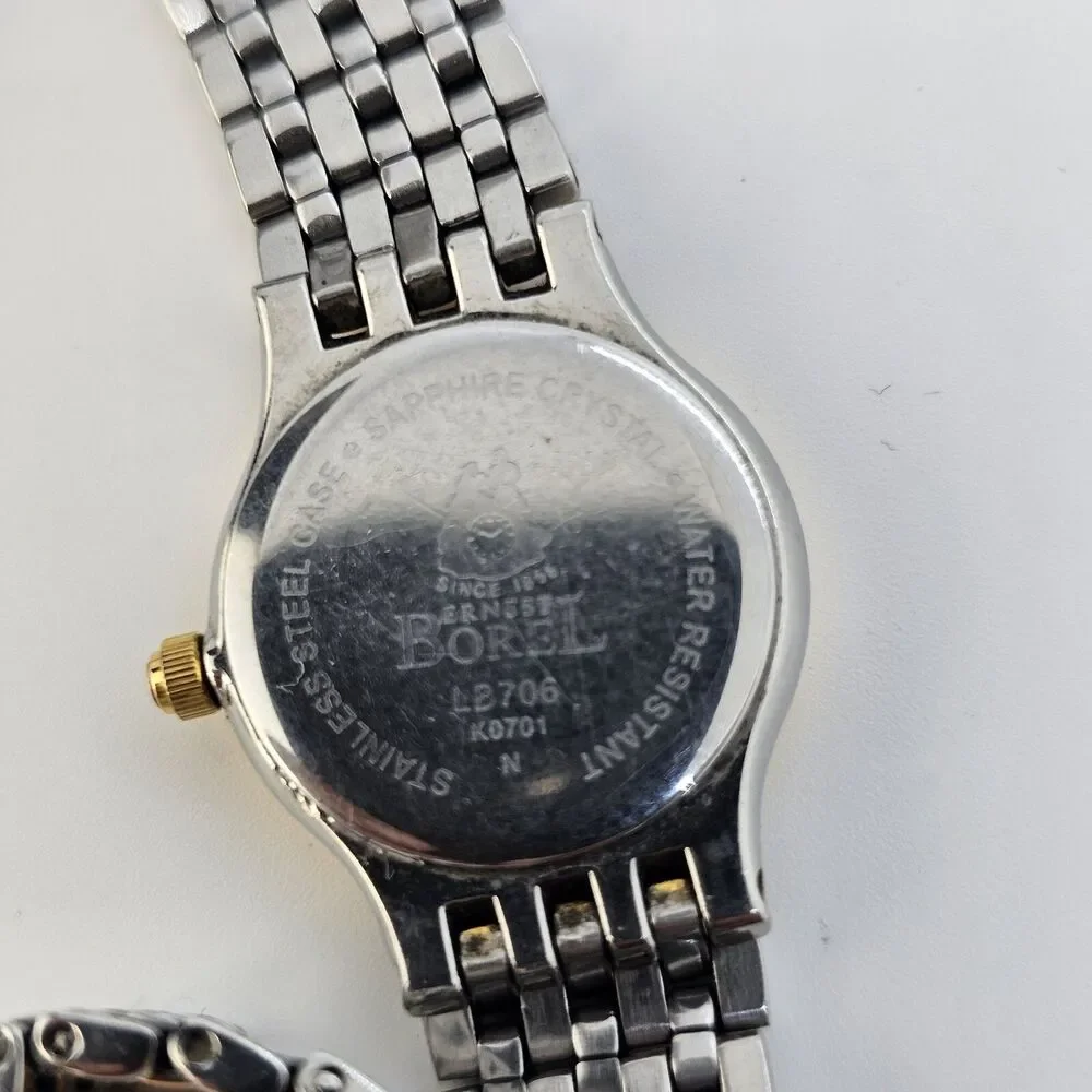Ernest Borel Women's Watch 21MM Gray Dial Gray Gold Tone Bracelet 6